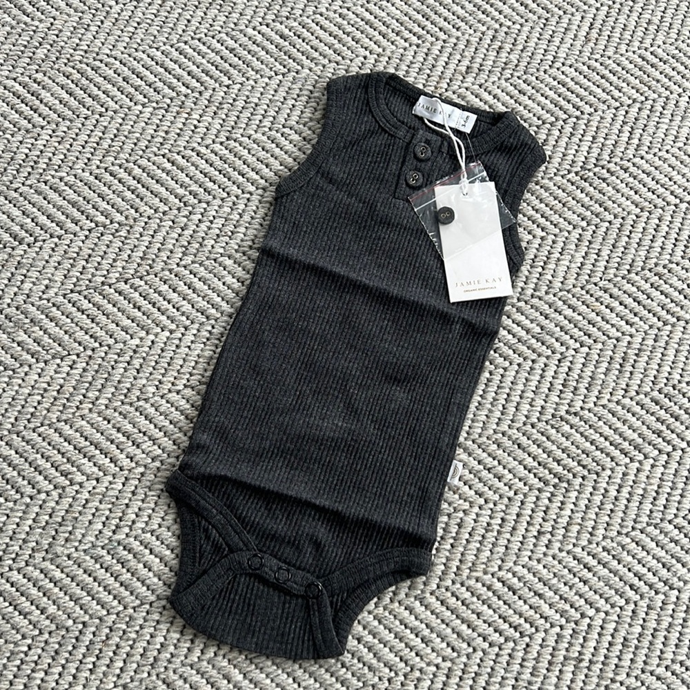 NWT Jamie Kay sleeveless organic rib cotton bodysuit